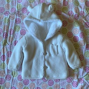 0-3 months girls White Jacket with cute ears